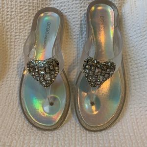 BCBGeneration Acrylic Rhinestone Sandals - 8